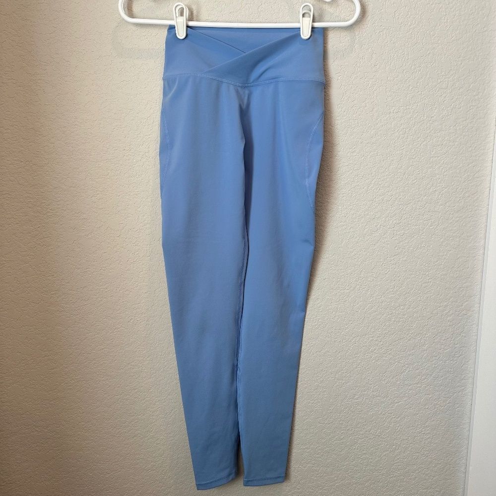 Alphalete Blue Crossover Waist Butter Soft 7/8 Length Leggings - Size S - EUC
